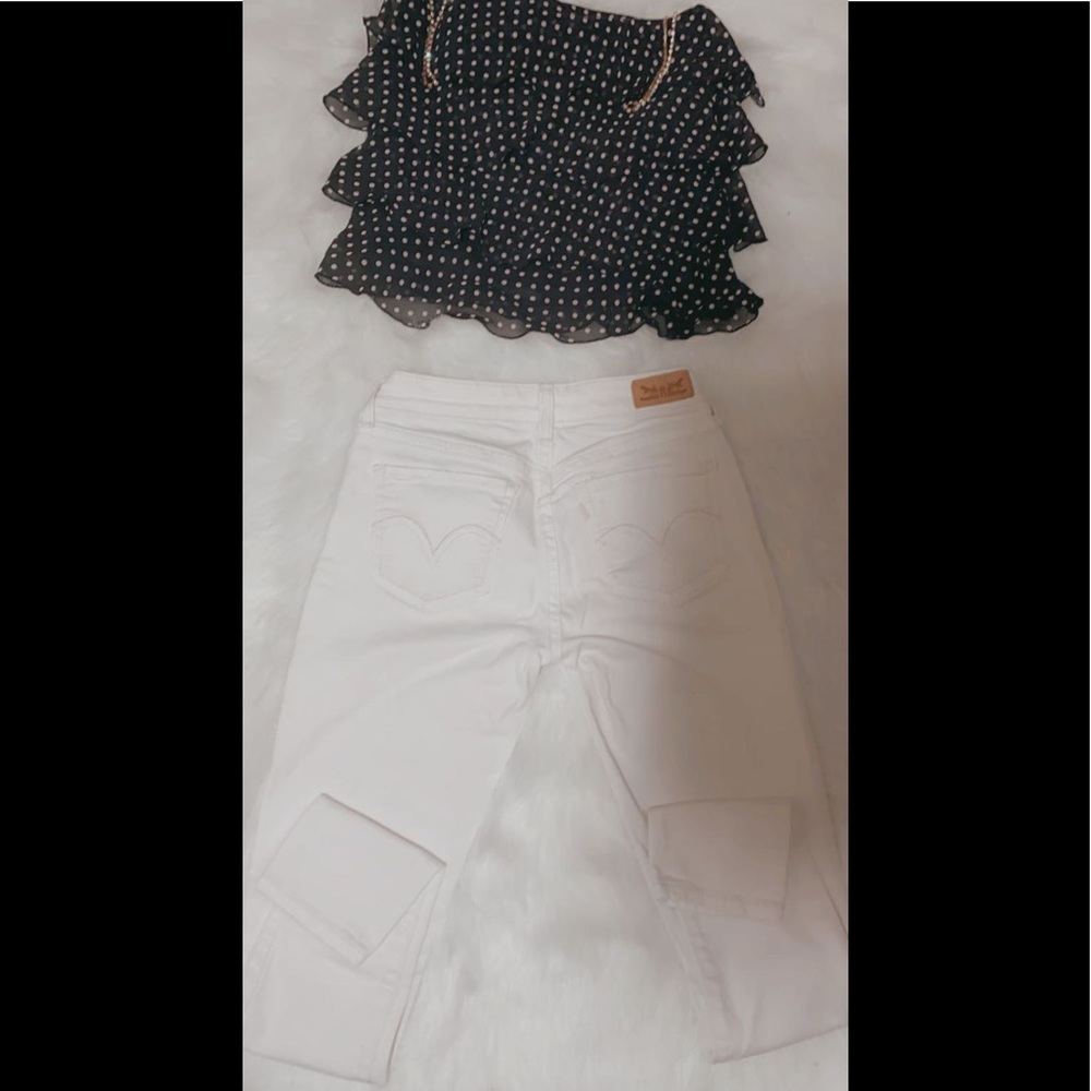 Tank top with white jeans